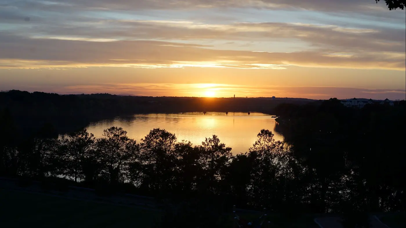 Sun sets on the Merrimack River