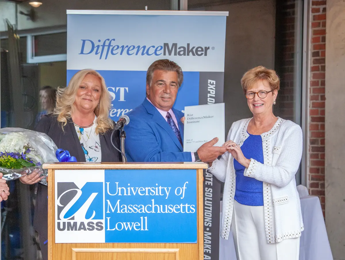 Jacquie Moloney with Brian and Kim Rist at the opening of the Rist DifferenceMaker Institute