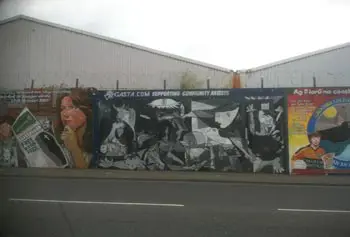 A wall divides the Catholic and Protestant sections of Belfast.