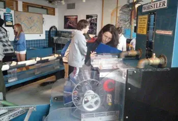 Dracut eighth-graders participate in a water-power workshop in the Boott Mills.
