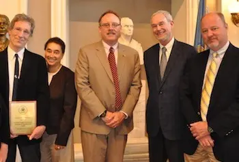 Prof. Craig Slatin, TNEC Advisory Board Member Iris Davis, EPA New England Regional Administrator Curt Spaulding, TNEC Project Director Paul Morse and TNEC Training Manager David Coffey.