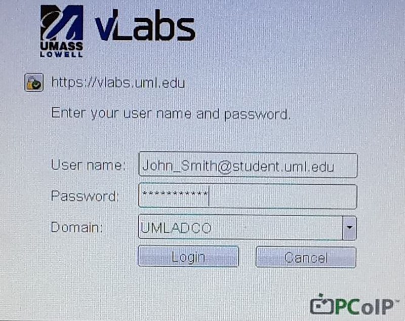 Enter student e-mail address and password for the username and password fields, then ignore the domain field and click login