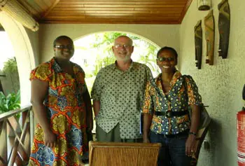 Prof. Emeritus Alan Lincoln worked with administrators of Ashesi University on a Fulbright Specialist grant, including Asst. Dean of Students Salome Okoh, left, and Dean of Student Adzo Ashie (an alumna of UMass Amherst).