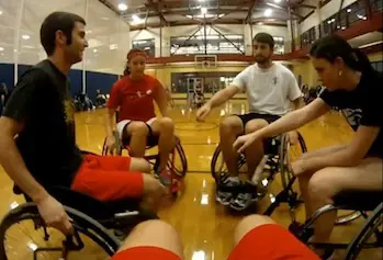 Physical Therapy students played wheelchair basketball against the New England Blazers.