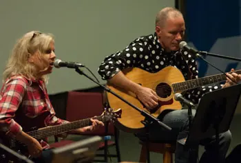 
          Writer Rick Moody and musician Tanya Donelly of the Throwing Muses melded their considerable talents on stage. Ed Collier photo.
        