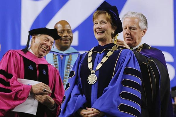 Jacqueline Moloney was inaugurated Thursday at the Tsongas Center. Photo by Wendy Maeda/Globe Staff