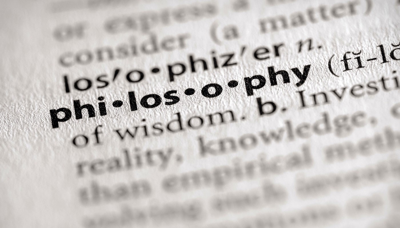 Closeup of definition of philosophy from dictionary