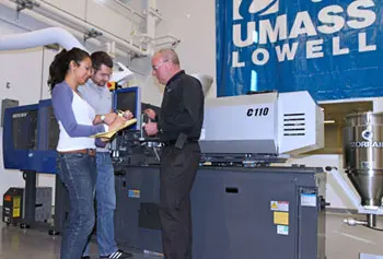 A Sumitomo (SHI) Demag SE-EV Series all-electric injection molding machine is on loan to UMass Lowell's new Emerging Technologies and Innovation Center for the next year.