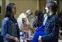 Commonwealth Honors Program Ambassadors, including Danae Rosario, left, convinced many potential Honors students to choose UMass Lowell at a spring event. Photo by Trudy Umstead.