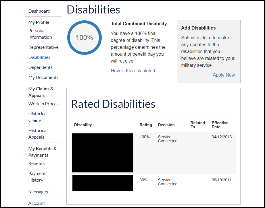 Screenshot of VA website Disabilities page as outlined in step 6: Print this page as a physical copy or save it as a PDF. Depending on the browser you are using, the steps to save a web page as a PDF may differ. Please check the Digital Trends website for instructions to save a webpage as a PDF.