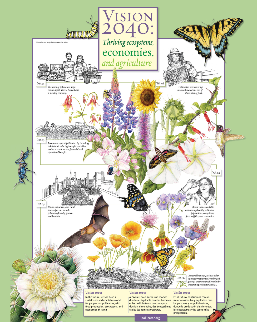 An image of a poster promoting pollinator habitats.