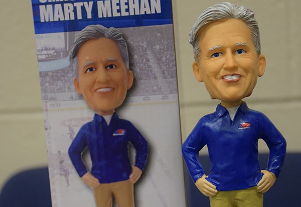 UMass President Marty Meehan bobblehead doll.