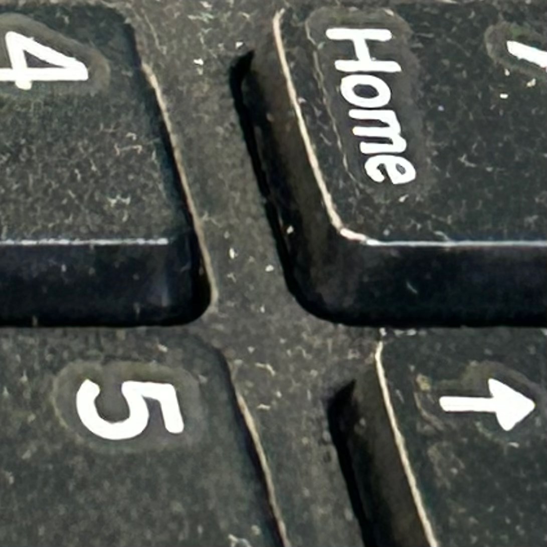 Zoomed-in view of computer keyboard