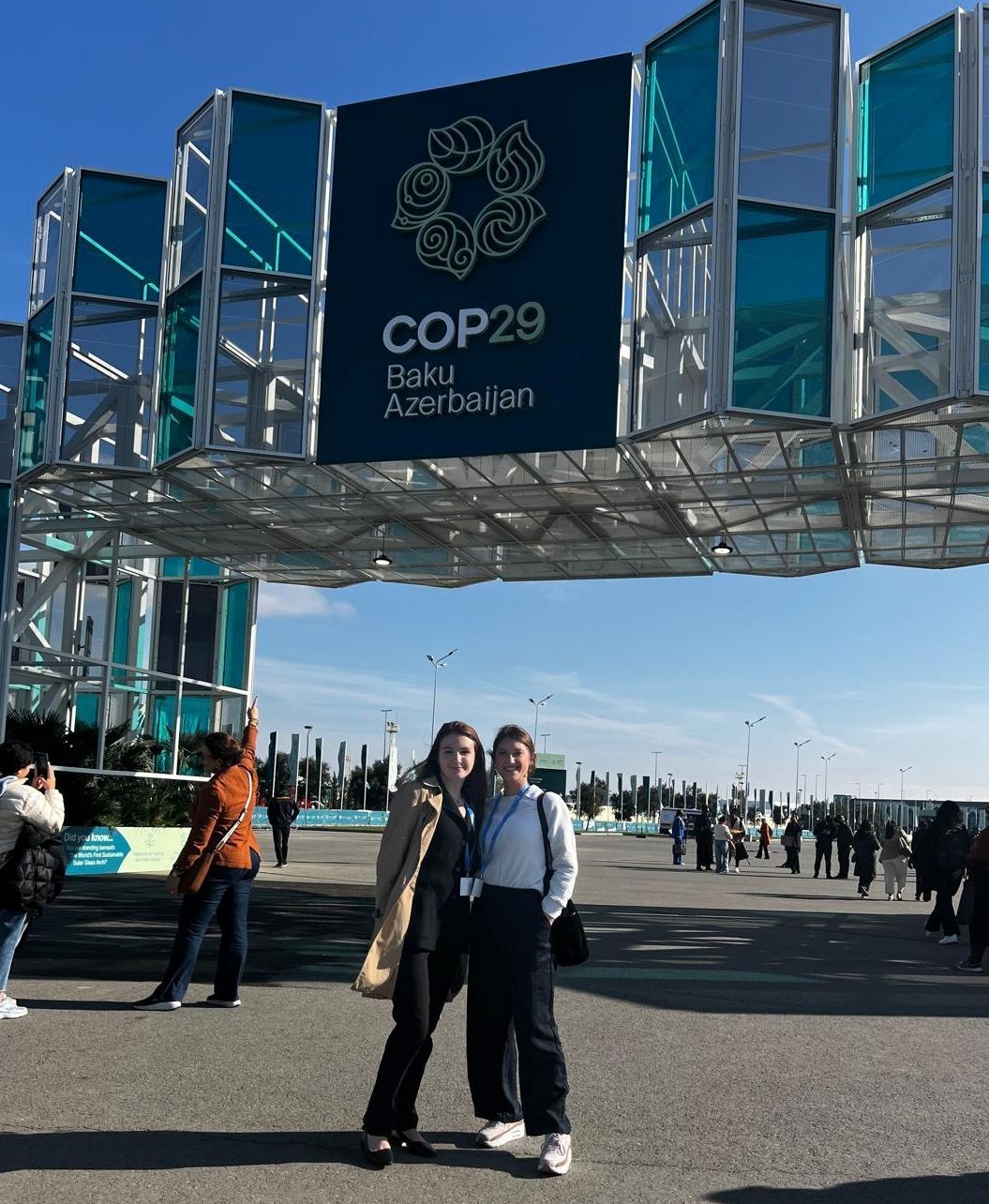 Two students at COP29 in Baku, Azerbaijan.