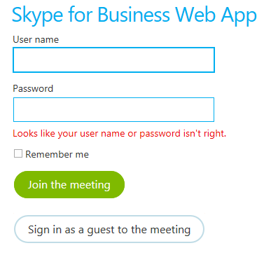 guest sign in skype for business