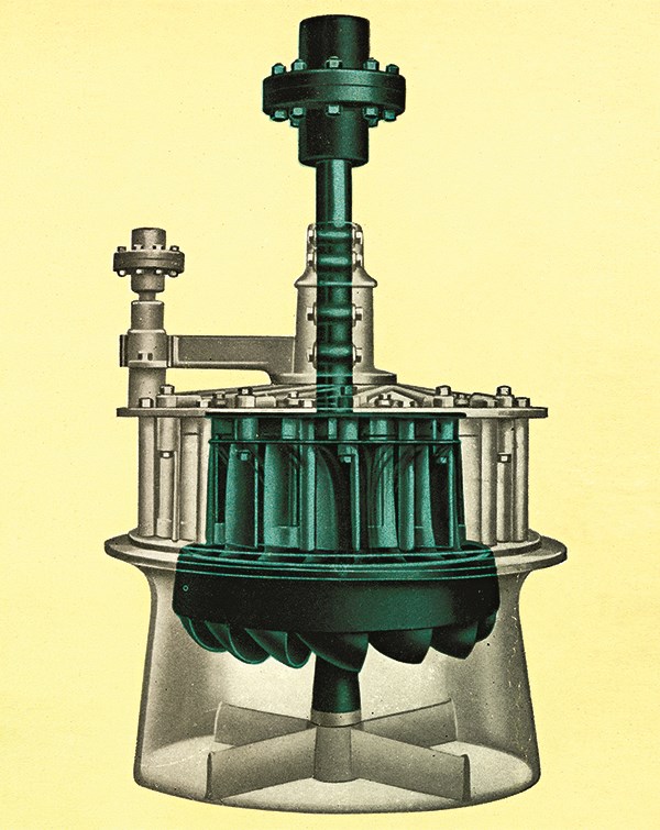 Drawing of a Leffel Turbine from 1916. 