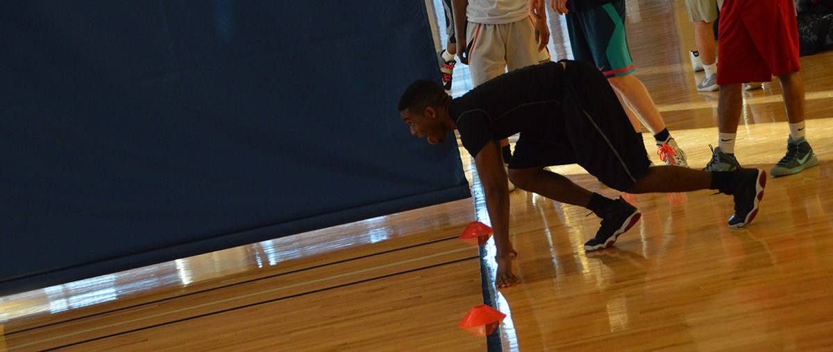 The UMass Lowell Sports Combines give students a chance to compete like the pros!  Events for NBA Combine:  Bench Press for max reps (75% body weight for males, 50% body weight for females) 3 point line to baseline sprint Agility Ladder Drills Vertical Jump Key Agility