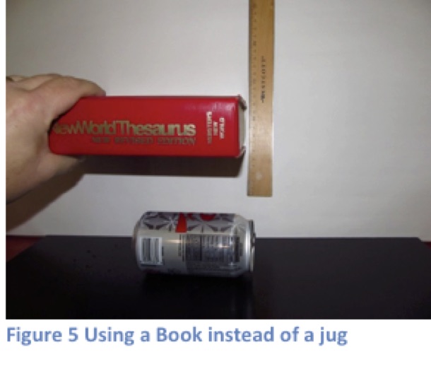 Figure 5 Using a book instead of a jug